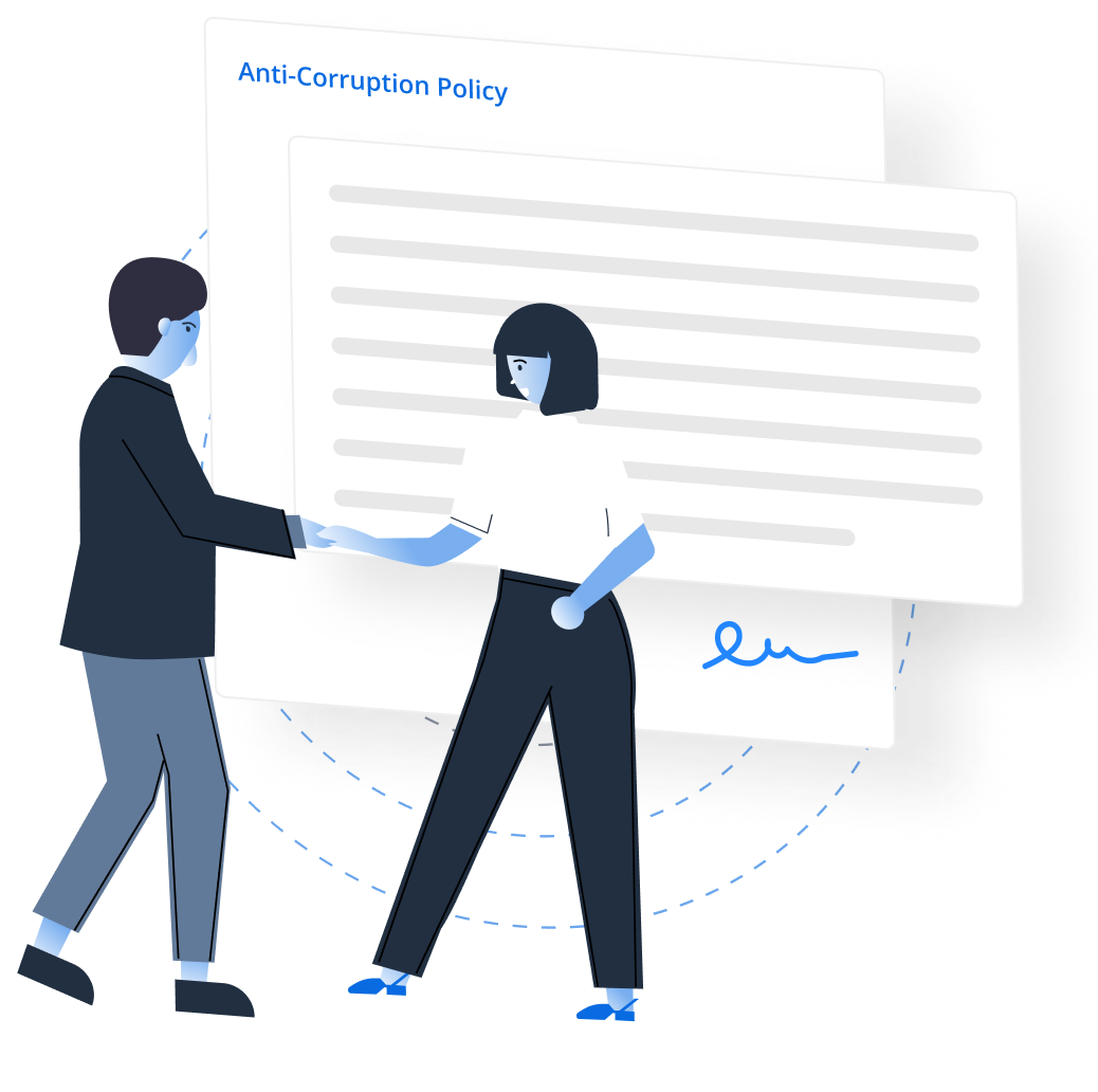 Image showing policy agreement for Anti-Corruption Policy.